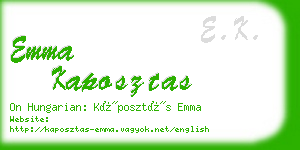 emma kaposztas business card